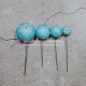 Blue Glitter With Sprinkles Faux Ball Toppers for Cake Decoration (20 Pcs)