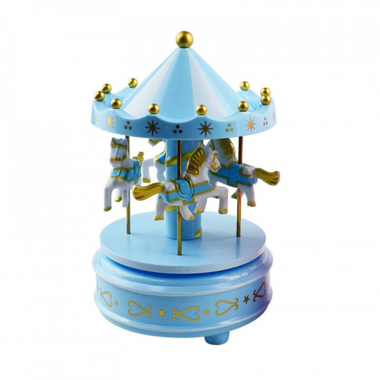 Merry Go Round Carousel Music Box Topper (Blue)