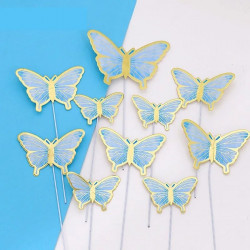 Blue Shaded Paper Butterfly (10 Pieces)