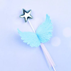 Blue Angel Wing With Star Cake Topper