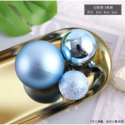 Powder Blue Wishing Ball Toppers for Cake Decoration (3 Pcs)
