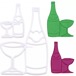 Bottle And Glass Fondant Cutter