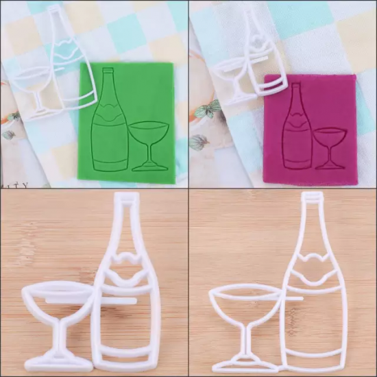 Bottle And Glass Fondant Cutter