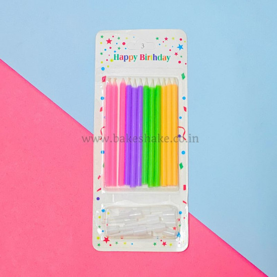 Bright Colour Birthday Candles (Set of 12)