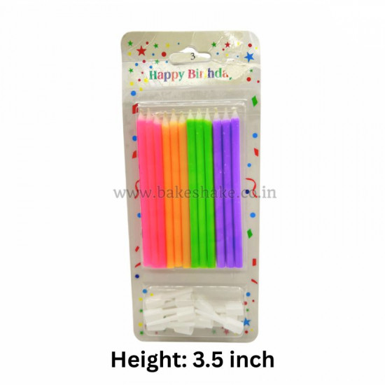 Bright Colour Birthday Candles (Set of 12)
