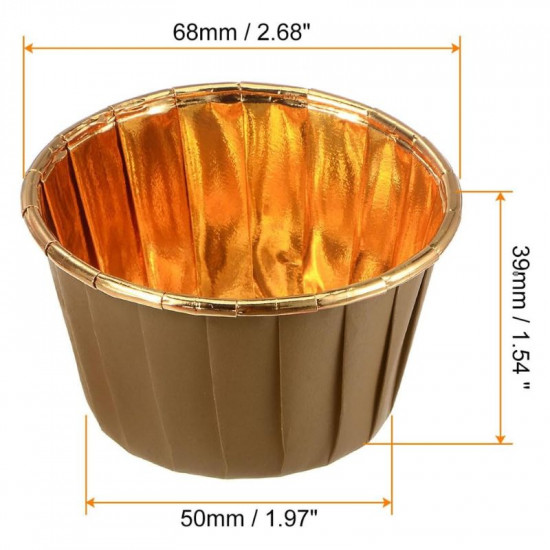 Brown Aluminium Foil Baking Cups / Muffin Cups (50 pieces)