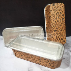 Brown Printed Bake And Serve Plumpy Cake Mould With Lid