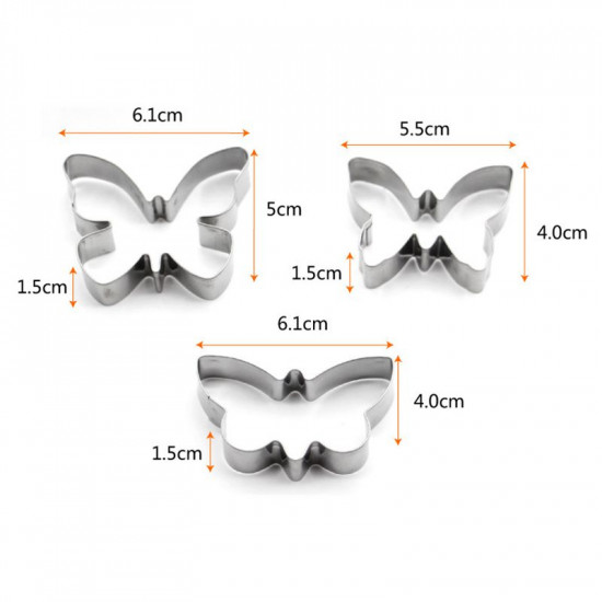 Butterfly Shape Cookie Cutter Set of 5 Pieces