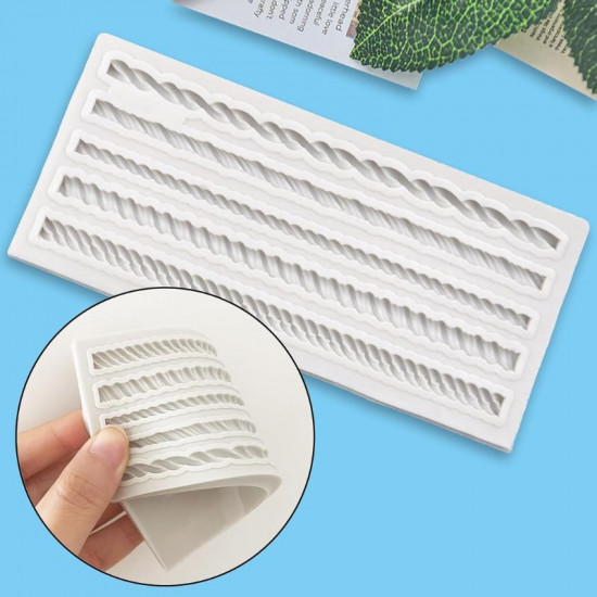 Cake Border 5 in 1 Rope Design Fondant Mould Cake Border 5 in 1 Rope Design Fondant Mould