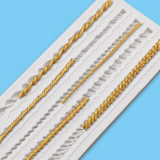 Cake Border 5 in 1 Rope Design Fondant Mould
