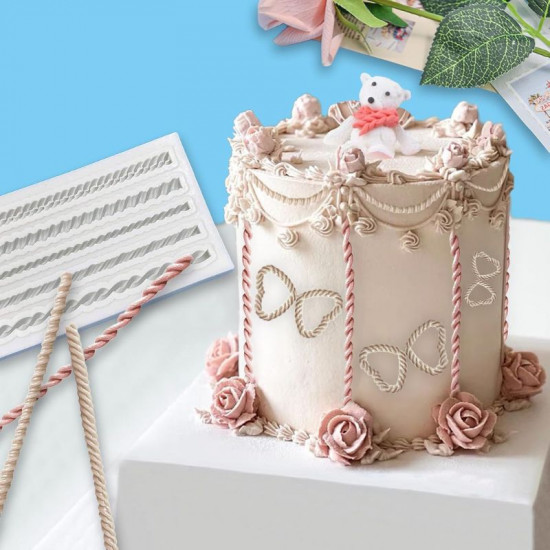 Cake Border 5 in 1 Rope Design Fondant Mould