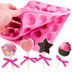 4 in 1 Cake Pop Moulds | Silicone Lollipop Mould with Round, Star, Heart, Spiral Shape Cavity 4 in 1 Cake Pop Moulds | Silicone Lollipop Mould with Round, Star, Heart, Spiral Shape Cavity