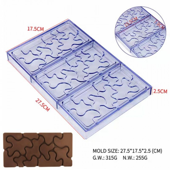 Camouflage Shape Chocolate Bar Polycarbonate Chocolate Mould