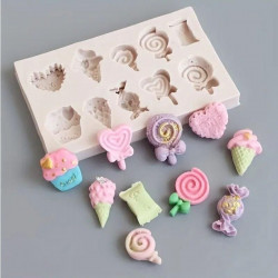 Candy, Ice Cream, Lollipop Shape Silicone Mould