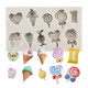 Candy, Ice Cream, Lollipop Shape Silicone Mould