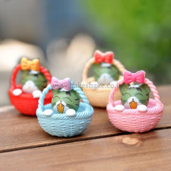 Cat in Basket Miniature (Set of 4)