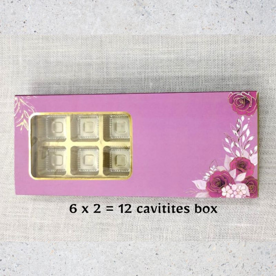 Chocolate Box Fuchsia Pink Floral 12 Cavity (Set of 5)