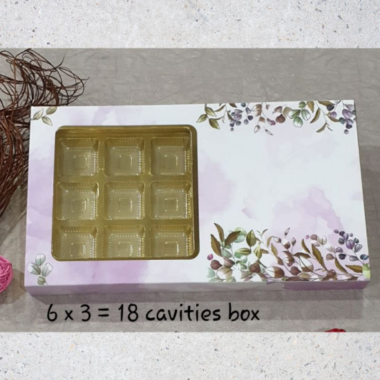 Chocolate Box Mauve Floral 18 Cavity (Set of 5)