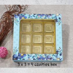 Chocolate Box Blue Floral 9 Cavity (Set of 5)