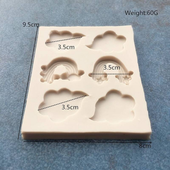 Cloud and Rainbow Shape Silicone Mould