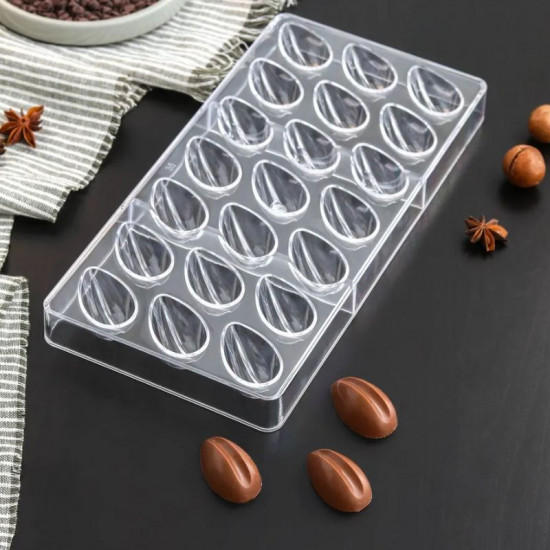 Cocoa Bean Shape Polycarbonate Chocolate Mould