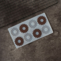 Silicone Chocolate Garnishing Mould - Cog Wheels