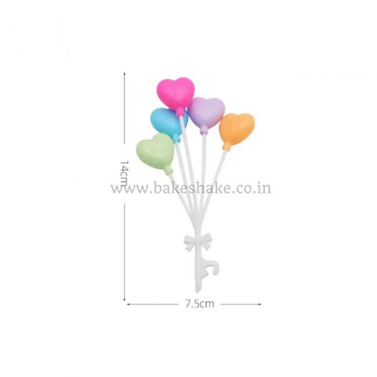 Colourful Heart Bouquet Cake Topper
