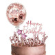 Rose Gold Confetti Balloon Cake Topper (5 Pieces)