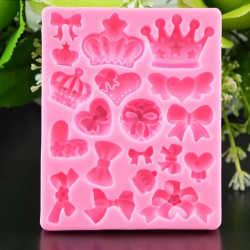 Crown Bow Heart 19 Cavity Fondant Mould