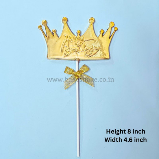 Crown Shape Happy Birthday Cake Topper