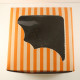 Orange Stripes Cupcake Box 4 Cavity (Pack Of 10)
