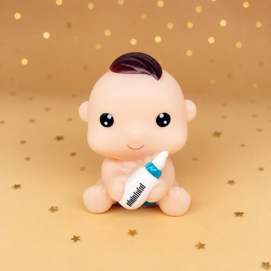 Cute Baby Boy with Feeding Bottle Cake Topper | Baby Shower Cake Topper
