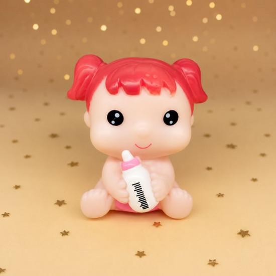 Cute Baby Girl with Feeding Bottle Cake Topper | Baby Shower Cake Topper