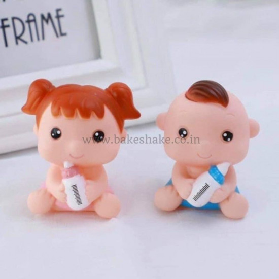 Cute Baby Boy with Feeding Bottle Cake Topper | Baby Shower Cake Topper