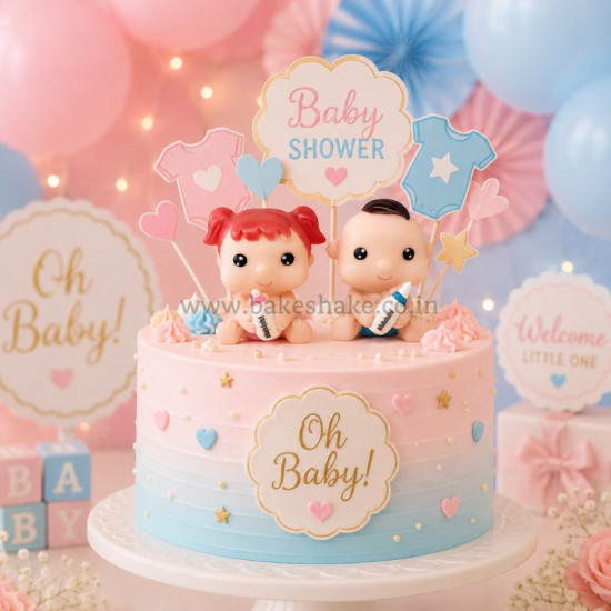 Cute Baby Boy with Feeding Bottle Cake Topper | Baby Shower Cake Topper