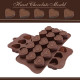 Deep Heart Silicone Chocolate Mould 15 Cavity