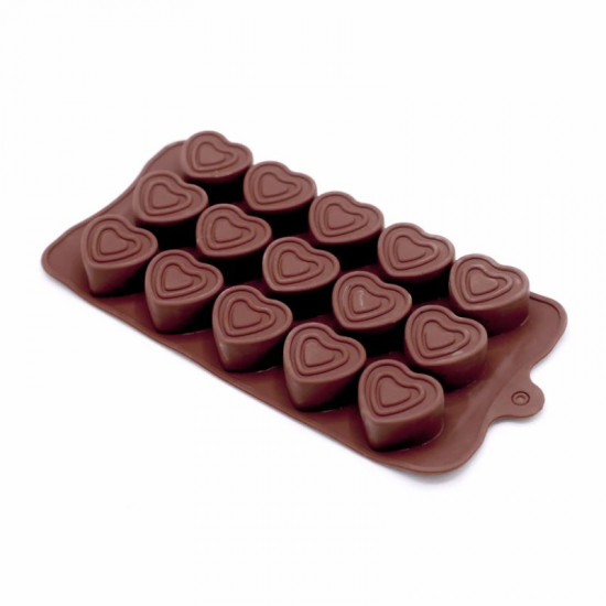 Deep Heart Silicone Chocolate Mould 15 Cavity