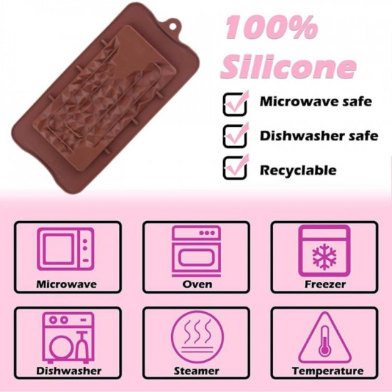 Chocolate Bar Silicone Mould - Diamond Cut