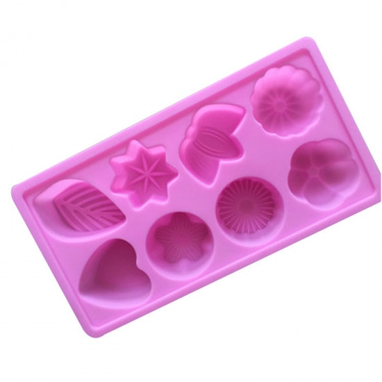 Heart Flower Star Mix Shape 8 Cavity Silicone Mould