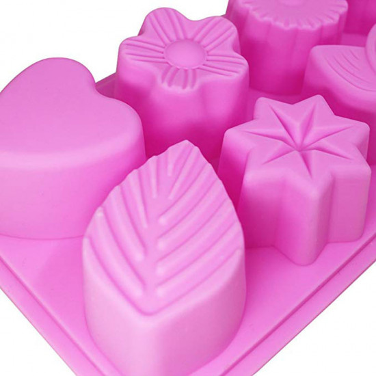 Heart Flower Star Mix Shape 8 Cavity Silicone Mould