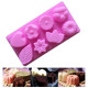Heart Flower Star Mix Shape 8 Cavity Silicone Mould