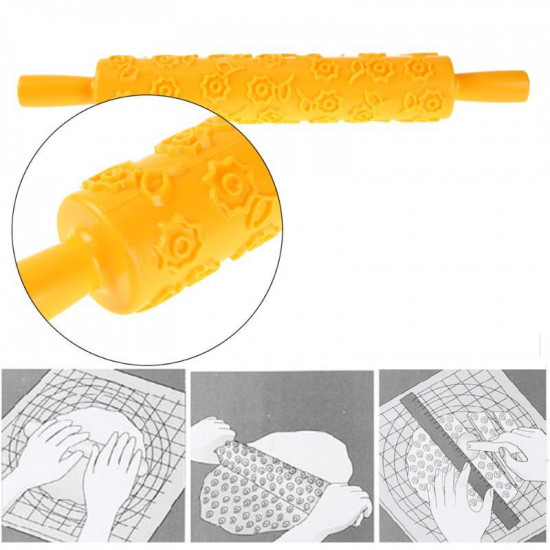 Small Flower Embossed Rolling Pin