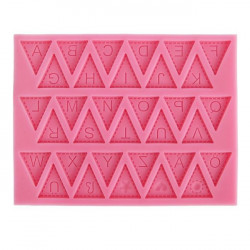 English Alphabets Triangle Banner Silicone Fondant Mould