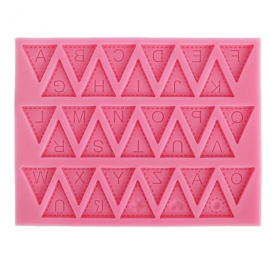English Alphabets Triangle Banner Silicone Fondant Mould