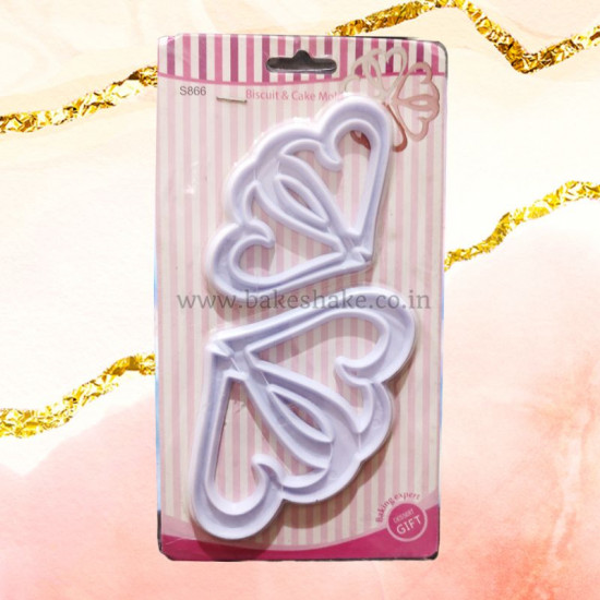 Entwined Hearts Fondant Cutter Set of 2