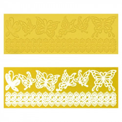 Floral Border And Butterfly 2-in-1 Silicone Lace Mat
