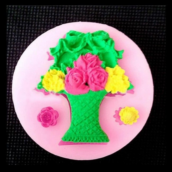 Flower Basket Fondant Mould