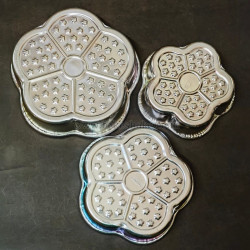 Flower Design Aluminium Cake Mould (Set of 3)