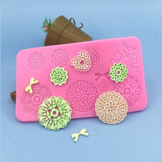 Bow, Butterfly, Flower Pattern Silicone Lace Mat