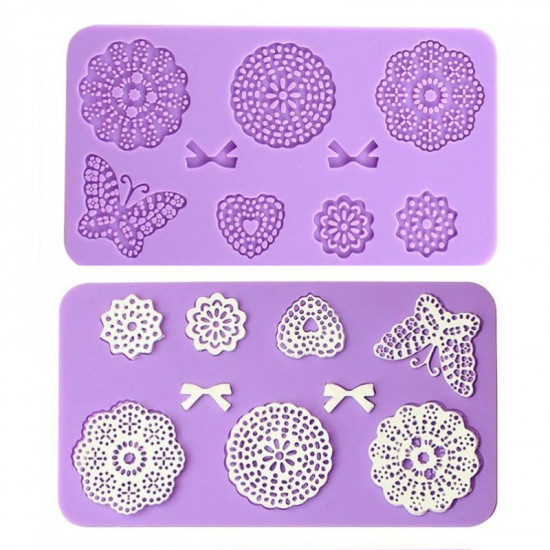 Bow, Butterfly, Flower Pattern Silicone Lace Mat
